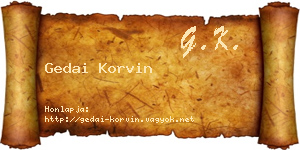Gedai Korvin névjegykártya
